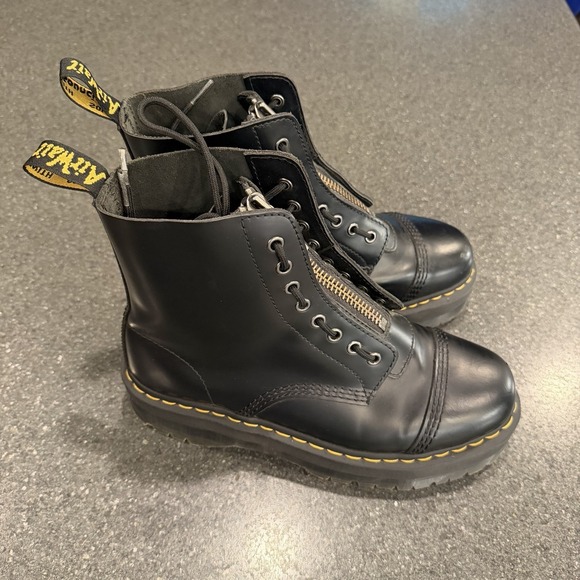 Dr. Martens Shoes - Dr Martens Black Smooth Sinclair Platform Combat Boots US 11  EU 43